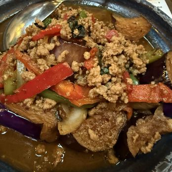 Le Thai - Eggplant with pork - Thai Near Me - Las Vegas, Nevada Le Thai - Eggplant with pork - Thai Near Me - Las Vegas, Nevada