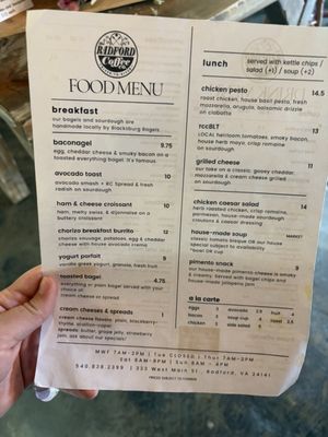 Menu photo 1 Radford Coffee Company Radford, VA Menu photo 1 Radford Coffee Company Radford, VA