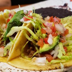 Cantina Laredo - Impossible tacos ($18.25), vegan by default. Good, but not amazing.