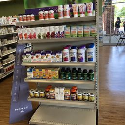 a display of vitamins in a store