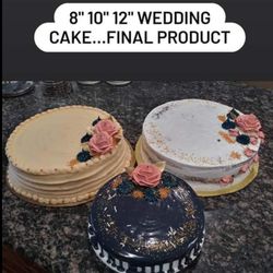 Cakes By Kari - Carrot, tres leche, + naked buttercream wedding cake tiers