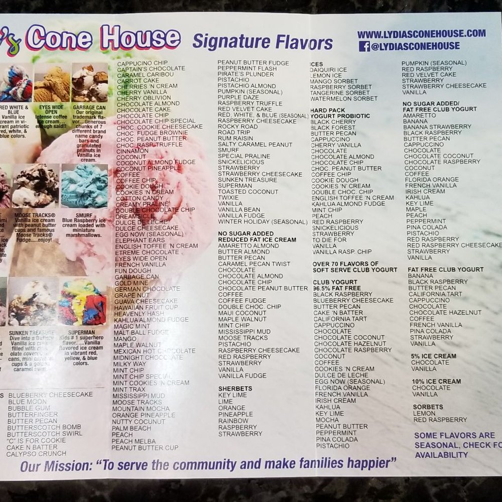 Lydia's Cone House - Menu Flyer - Coffee & Tea Near Me - Corpus Christi, Texas Lydia's Cone House - Menu Flyer - Coffee & Tea Near Me - Corpus Christi, Texas