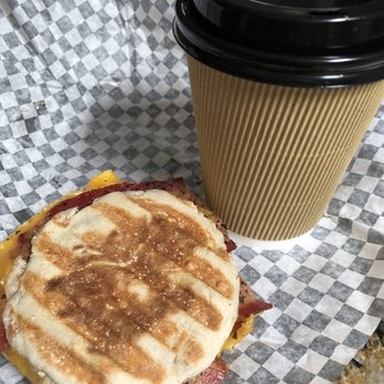 Stan's Coffee and Scones - Medium vanilla latte and bacon breakfast panini. - Food Trucks Near Me