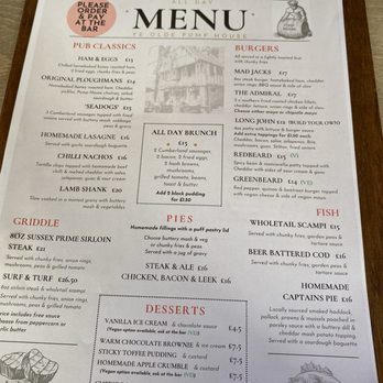 Ye Olde Pump House - Menu - Pubs Near Me - Hastings, ESX Ye Olde Pump House - Menu - Pubs Near Me - Hastings, ESX