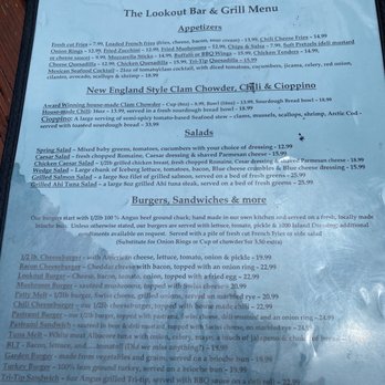 The Lookout Bar & Grill - Menu - Sports Bars Near Me - Oxnard, California