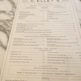 C. Ellet's - Menu - Steakhouses Near Me - Atlanta, Georgia