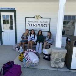 Mackinac Island Airport - People at the airport entrance