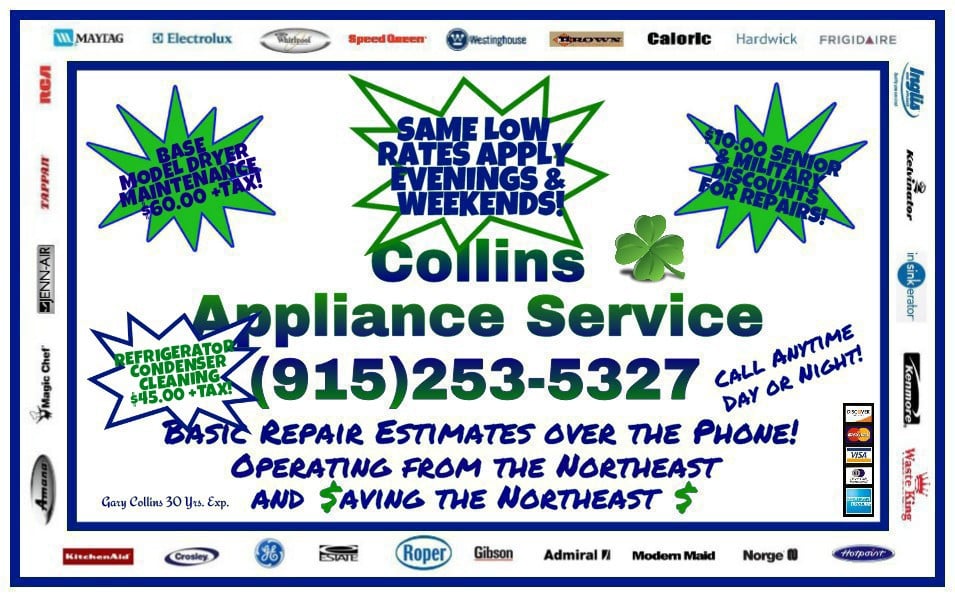 COLLINS APPLIANCE SERVICE Updated August 2024 5724 Sanders Ave, El