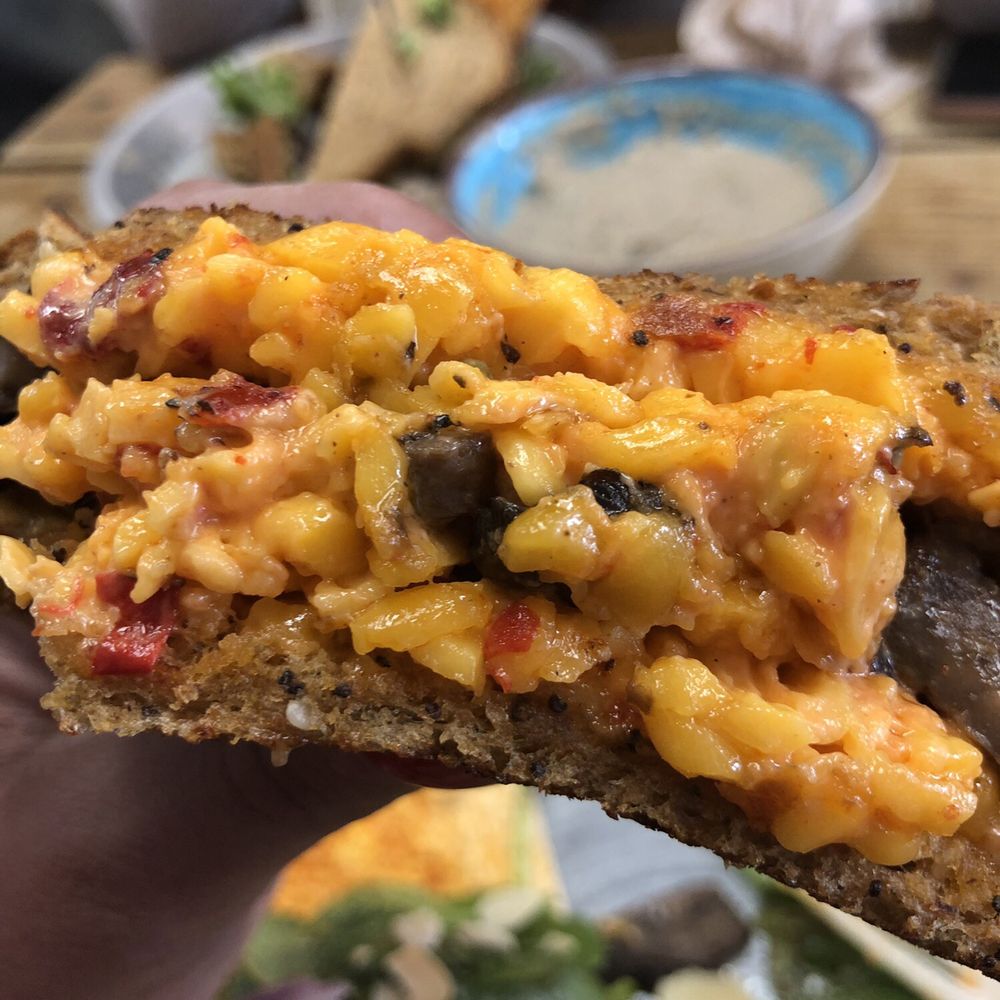 Pimento cheese & Mushroom sandwich. Pretty big portion sizes! Pimento cheese & Mushroom sandwich. Pretty big portion sizes!