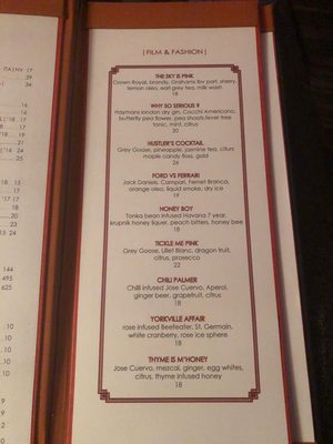 Menu photo 4 D Bar Toronto, ON