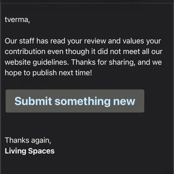 Living Spaces - Not allowing to post 1 star review - Furniture Stores Near Me - Millbrae, California Living Spaces - Not allowing to post 1 star review - Furniture Stores Near Me - Millbrae, California