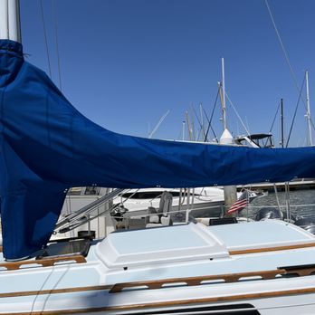 Canvas Services - Mainsail cover with vang skirt made with Sunbrella - Boat Repair Near Me - San Diego, California Canvas Services - Mainsail cover with vang skirt made with Sunbrella - Boat Repair Near Me - San Diego, California