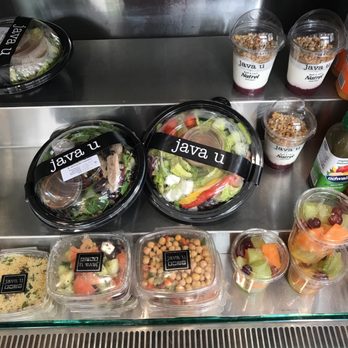 Cafe Java U - a variety of salads in plastic containers - Coffee & Tea Near Me - Montreal, Quebec Cafe Java U - a variety of salads in plastic containers - Coffee & Tea Near Me - Montreal, Quebec