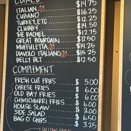 Sandwich and Sides Menu