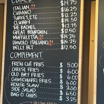 Cured & Crafted - Sandwich and Sides Menu - Sandwiches Near Me - Chicago, Illinois