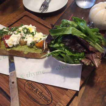 Olive & Thyme - Avocado toast w. poached eggs - Sandwiches Near Me - Toluca Lake, California Olive & Thyme - Avocado toast w. poached eggs - Sandwiches Near Me - Toluca Lake, California