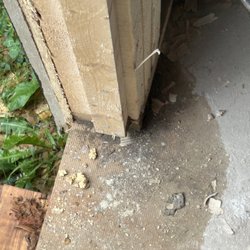 Wet floor after it rained.