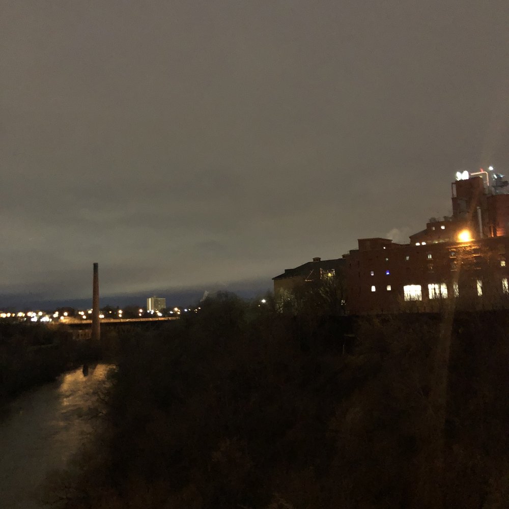 Pont de Rennes Bridge - View north east towards Genesee Brew House - Parks Near Me - Rochester, New York