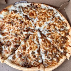 Gambino's Pizza - Pork sausage pizza with Alfredo sauce