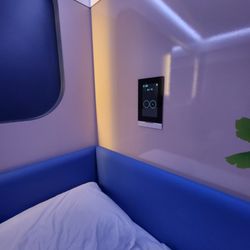 Yotel - The light switch in the cabin. It is completely black until touched.