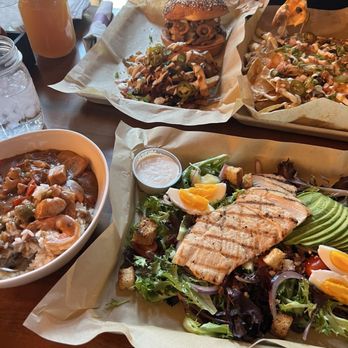 Richmond Farm and Brewery - Cobb salad, shrimp and chicken gumbo, nachos, and beef and cheese sandwich! - Breweries Near Me - Bangor, Pennsylvania Richmond Farm and Brewery - Cobb salad, shrimp and chicken gumbo, nachos, and beef and cheese sandwich! - Breweries Near Me - Bangor, Pennsylvania