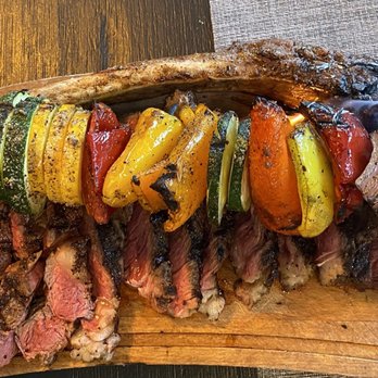 Mankas Grill - American Wagyu Tomahawk with seasonal vegetables - American Near Me - Fairfield, California
