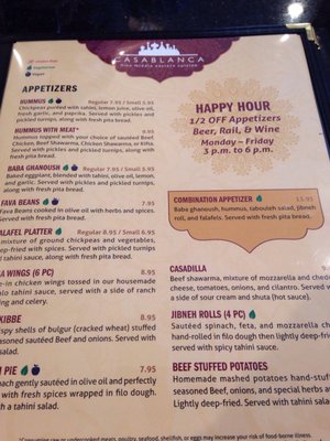 Menu photo 8 Casablanca Brookfield Brookfield, WI