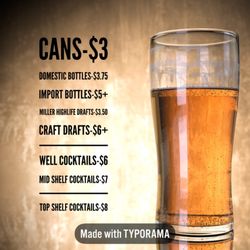 The Field House - Drink Menu