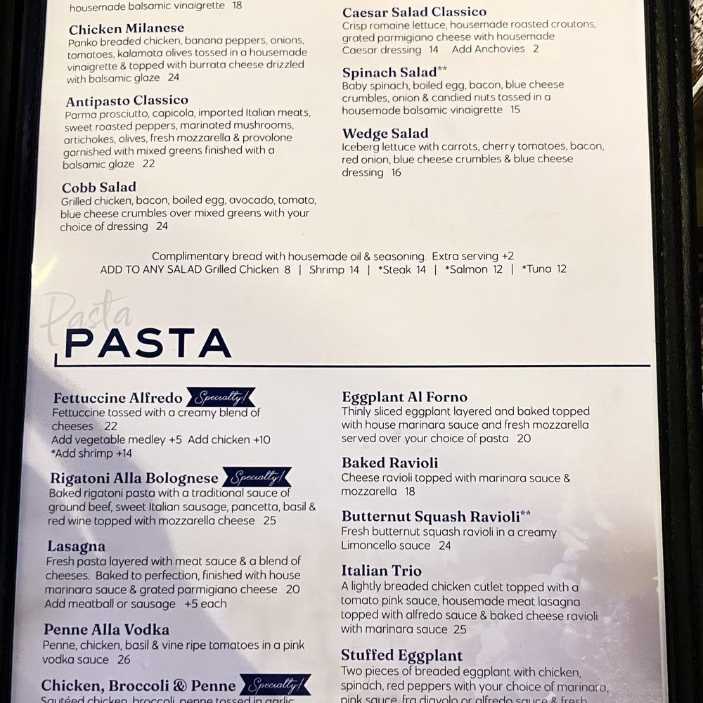 On the Corner Grill - menu July 2026 - Italian Near Me - Derry, New Hampshire