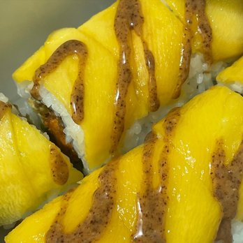 A & J Ichiban - Tempura Yam roll at mango on top - Japanese Near Me - Eureka, California A & J Ichiban - Tempura Yam roll at mango on top - Japanese Near Me - Eureka, California