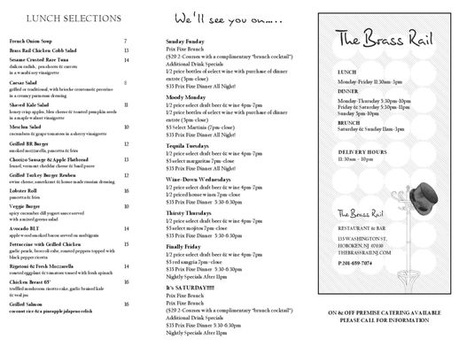 Menu photo 7 The Brass Rail Hoboken Hoboken, NJ Menu photo 7 The Brass Rail Hoboken Hoboken, NJ