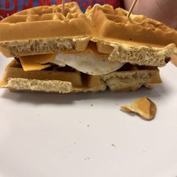 Waffle & Co - Bacon, egg, and cheese waffle.