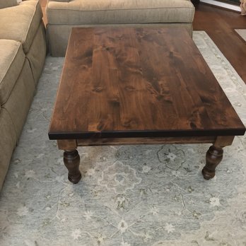 James & James - Stunning!!  Abigail Turned Leg Coffee Table, Tuscany finish, Knotty alder wood, filled top knot - Furniture Stores Near Me - Springdale, Arkansas