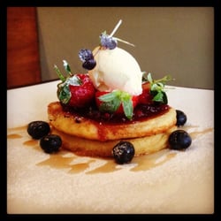Bondi Massive - Buttermilk Pancakes with fresh berries, maple syrup, double cream & berry coulis