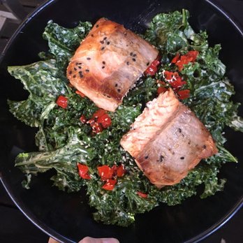Crazy Burger - Teriyaki salmon over kale salad - Juice Bars & Smoothies Near Me - Narragansett, Rhode Island