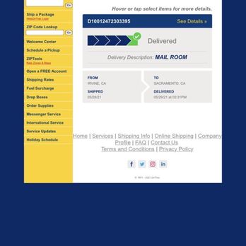 OnTrac - Says it was delivered to a mail room in I don't even have a mail room they steal your packages - Couriers & Delivery Services Near Me - Sacramento, California