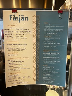 Menu photo 1 Finjan Coffee San Diego, CA