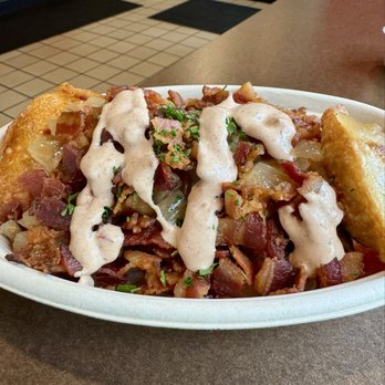 The Rogi Shoppe - Steak & Cheese Pierogi with bacon. onions and chipotle sauce - Polish Near Me - Shelton, Connecticut The Rogi Shoppe - Steak & Cheese Pierogi with bacon. onions and chipotle sauce - Polish Near Me - Shelton, Connecticut