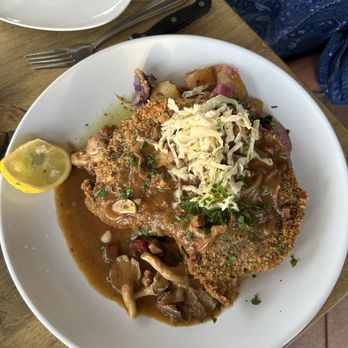 Meander Riverside Eatery - Elk jägerschnitzel - Salad Near Me - Pagosa Springs, Colorado