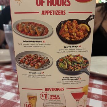 Buca di Beppo Italian Restaurant - Menu on table of items they apparently dont carry for happy hour - Italian Near Me - Huntington Beach, California Buca di Beppo Italian Restaurant - Menu on table of items they apparently dont carry for happy hour - Italian Near Me - Huntington Beach, California