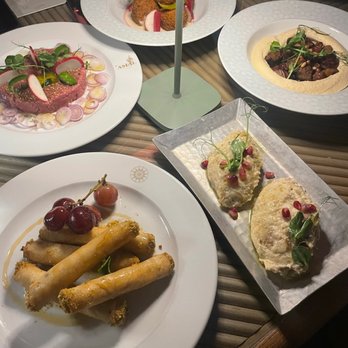 Amal - Falafel, Baba Ghanoush, truffle cheese pastry, Hummus Pine Nuts and beef. - Lebanese Near Me - Miami, Florida Amal - Falafel, Baba Ghanoush, truffle cheese pastry, Hummus Pine Nuts and beef. - Lebanese Near Me - Miami, Florida