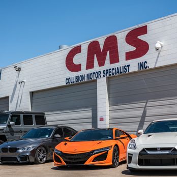 Collision Motor Specialist - 4 vehicles in front of body shop in houston - Body Shops Near Me - Houston, Texas Collision Motor Specialist - 4 vehicles in front of body shop in houston - Body Shops Near Me - Houston, Texas