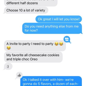 Cookie Monsta - Weird text exchange- he knew this was for my engagement party and made a weird joke about getting invited... - Custom Cakes Near Me - Los Angeles, California