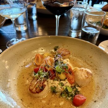 CRU Food & Wine - Scallops with Spinach Parmesan Risotto - Wine Bars Near Me - Fort Worth, Texas CRU Food & Wine - Scallops with Spinach Parmesan Risotto - Wine Bars Near Me - Fort Worth, Texas