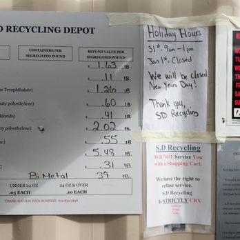 SD Recycling Depot - Current rates. Aluminum will be going up to $1.64 a pound starting the new year 2020 - Recycling Center Near Me - San Diego, California SD Recycling Depot - Current rates. Aluminum will be going up to $1.64 a pound starting the new year 2020 - Recycling Center Near Me - San Diego, California