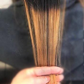 Paper Scissors Rock Salon - terrible blonde streaks. Not even blonde, it's copper‍ - Hair Extensions Near Me - Venice, California