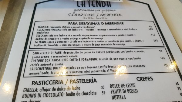 Menu photo 3 La Tenda Buenos Aires, C