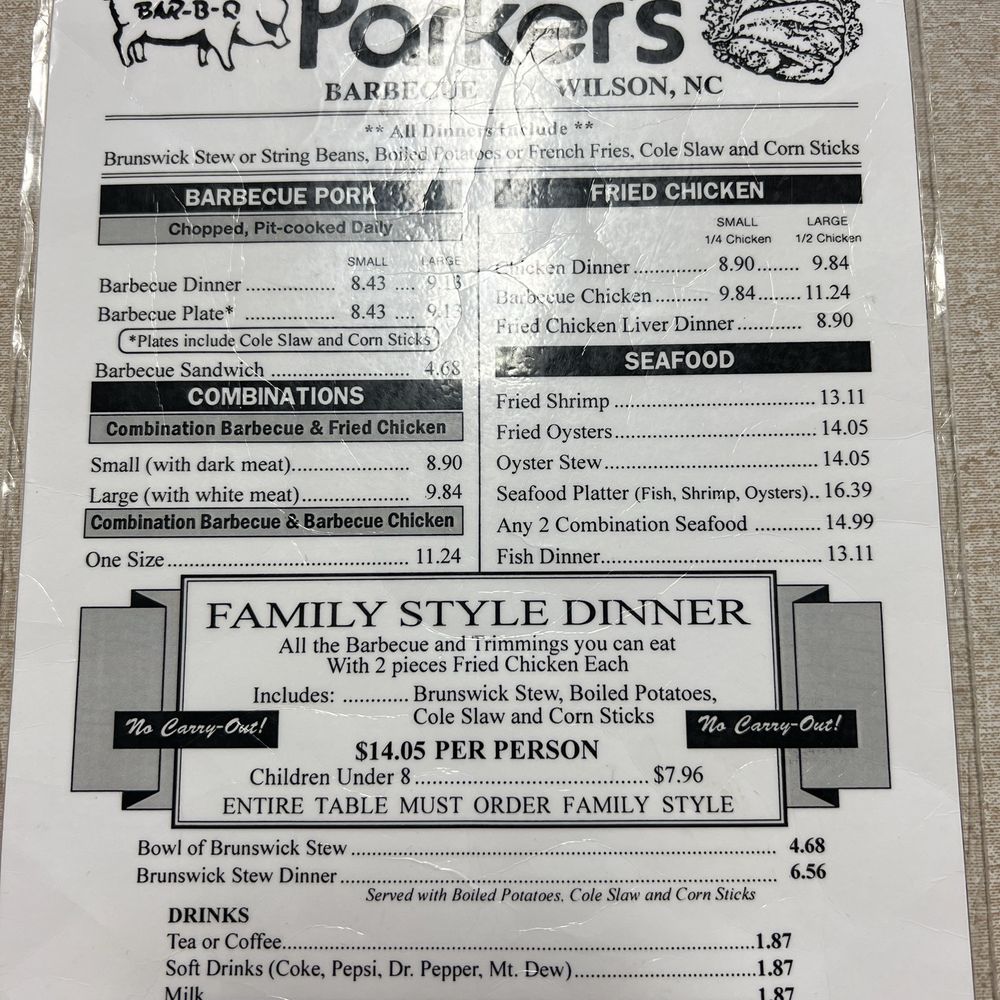 Parker's - Check out these prices - Barbeque Near Me - Wilson, North Carolina