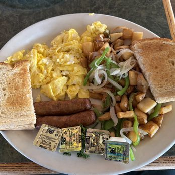 John's Restaurant - Scrambled eggs and sausage - American Near Me - Palm Springs, California John's Restaurant - Scrambled eggs and sausage - American Near Me - Palm Springs, California