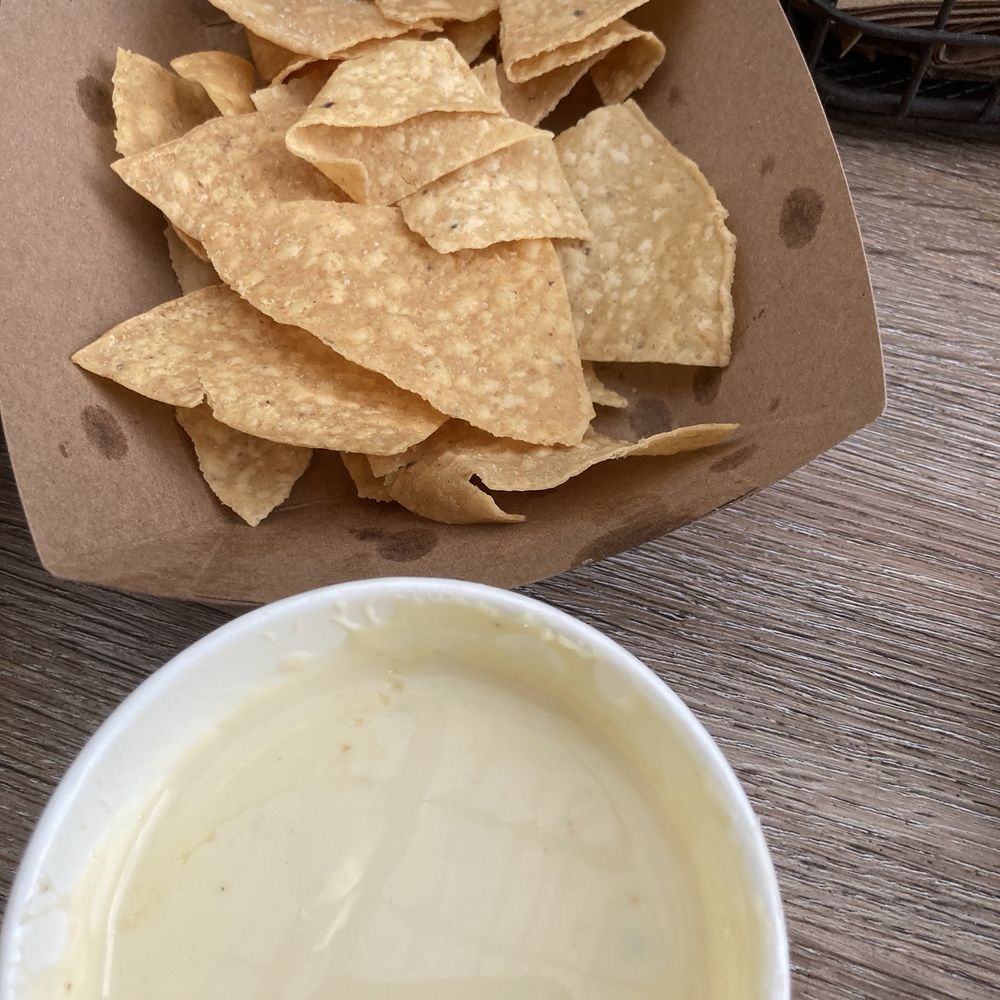 Queso with chips. Queso with chips.